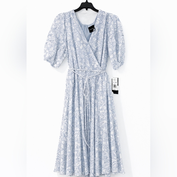 Maison Tara Dresses & Skirts - Maison Tara Blue Toile Midi Dress Size 10 Cottagecore Romantic Puff Sleeve NWT